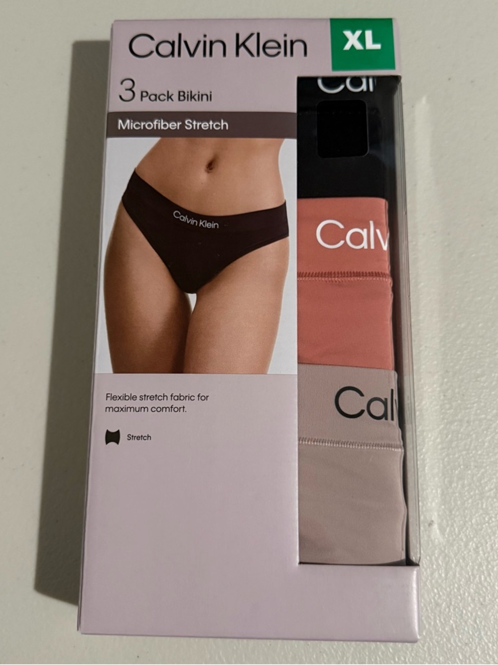 Calvin Klein Women’s Bikini Panties Comfortable Fit 3Pack Multi Color Size XL